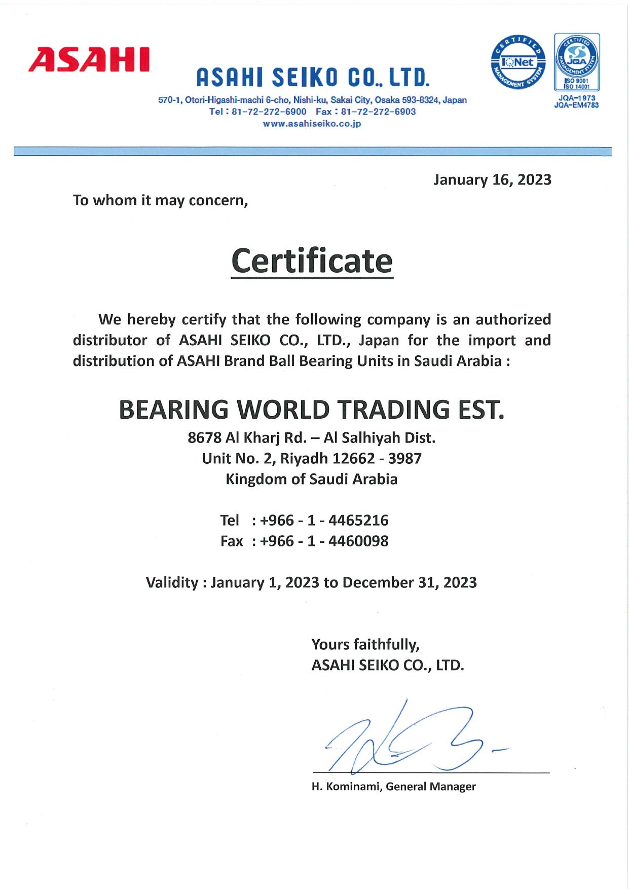 ASAHI Distributorship Certificate 2023 - B. World_page-0001